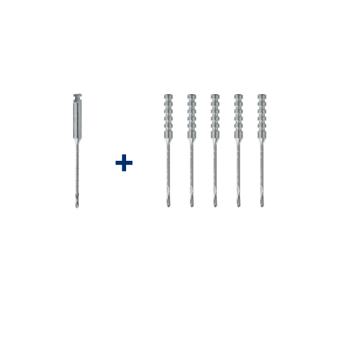 [935K.Set.013] RootEX - SET COURT (Foret Ø1.3 mm x 1 + Extracteurs Ø1.5 mm x 5) - Lot de 6